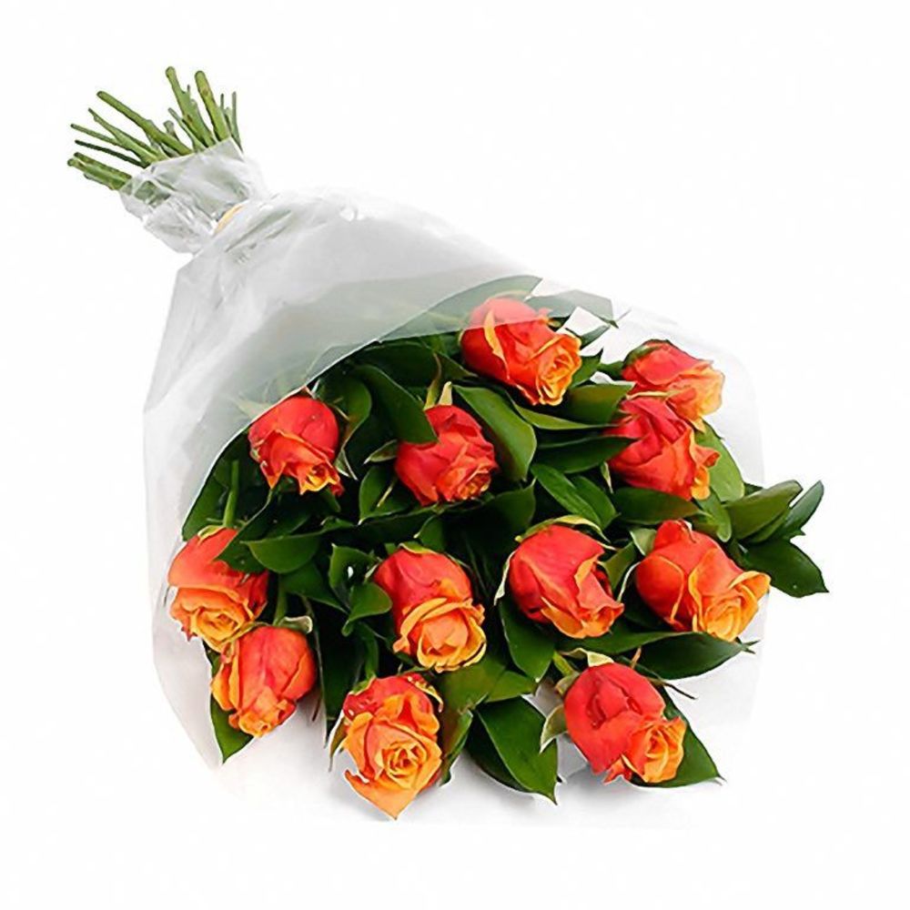 Букет из 11 оранжевых кенийских роз