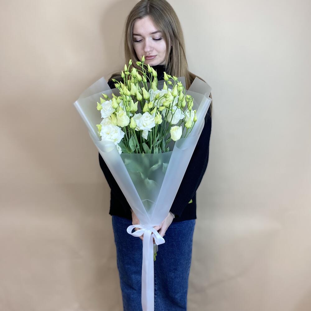 Букет белая эустома (лизиантус)