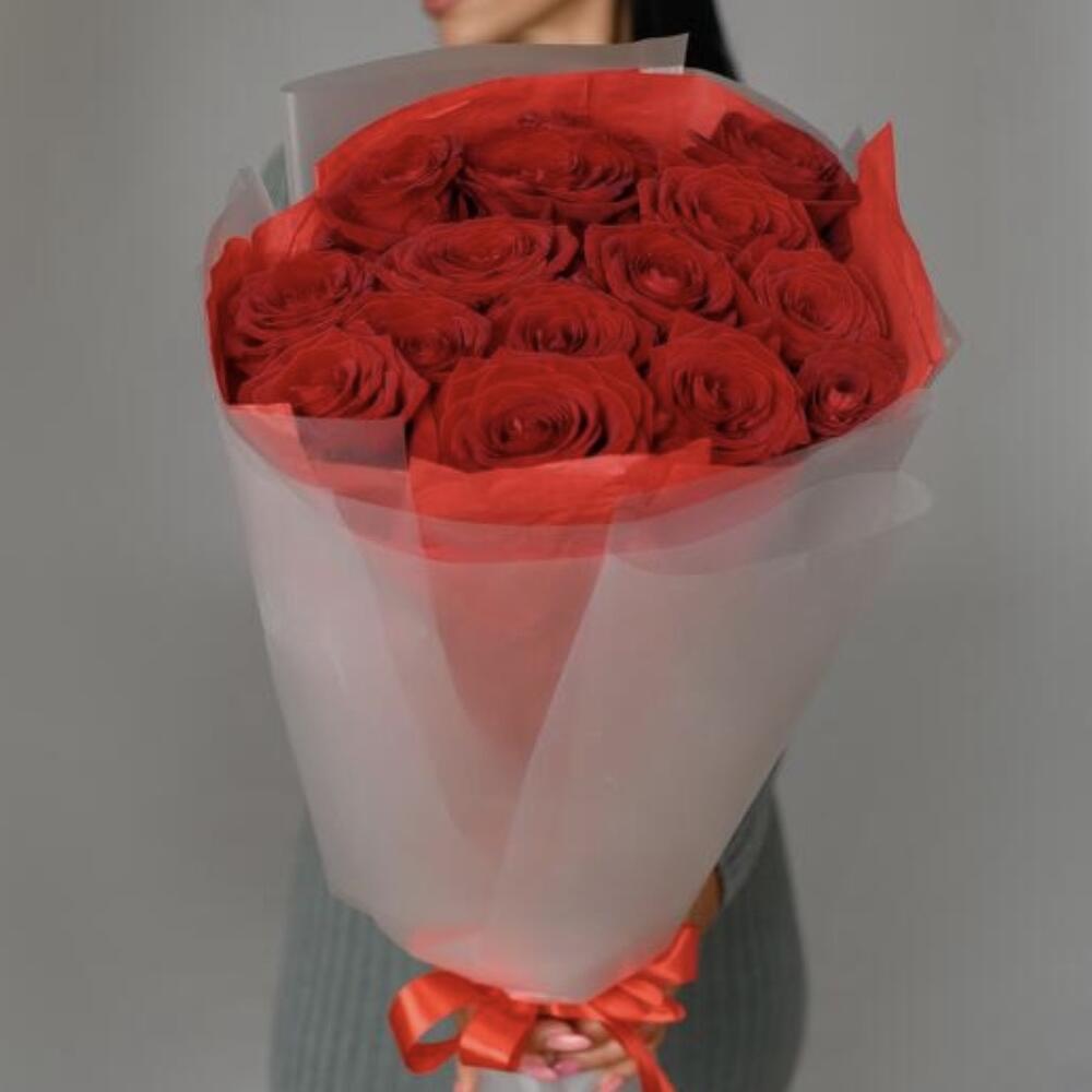 15 red roza buket
