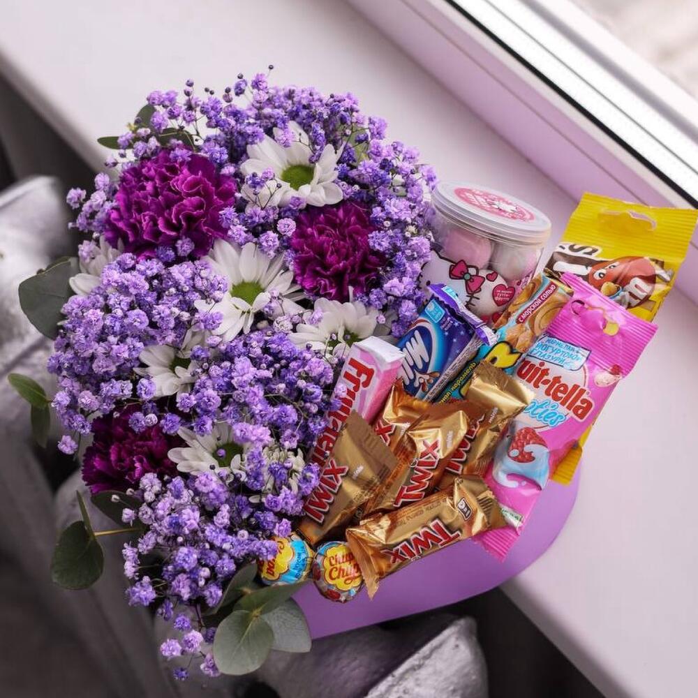 Flowers in a candy box