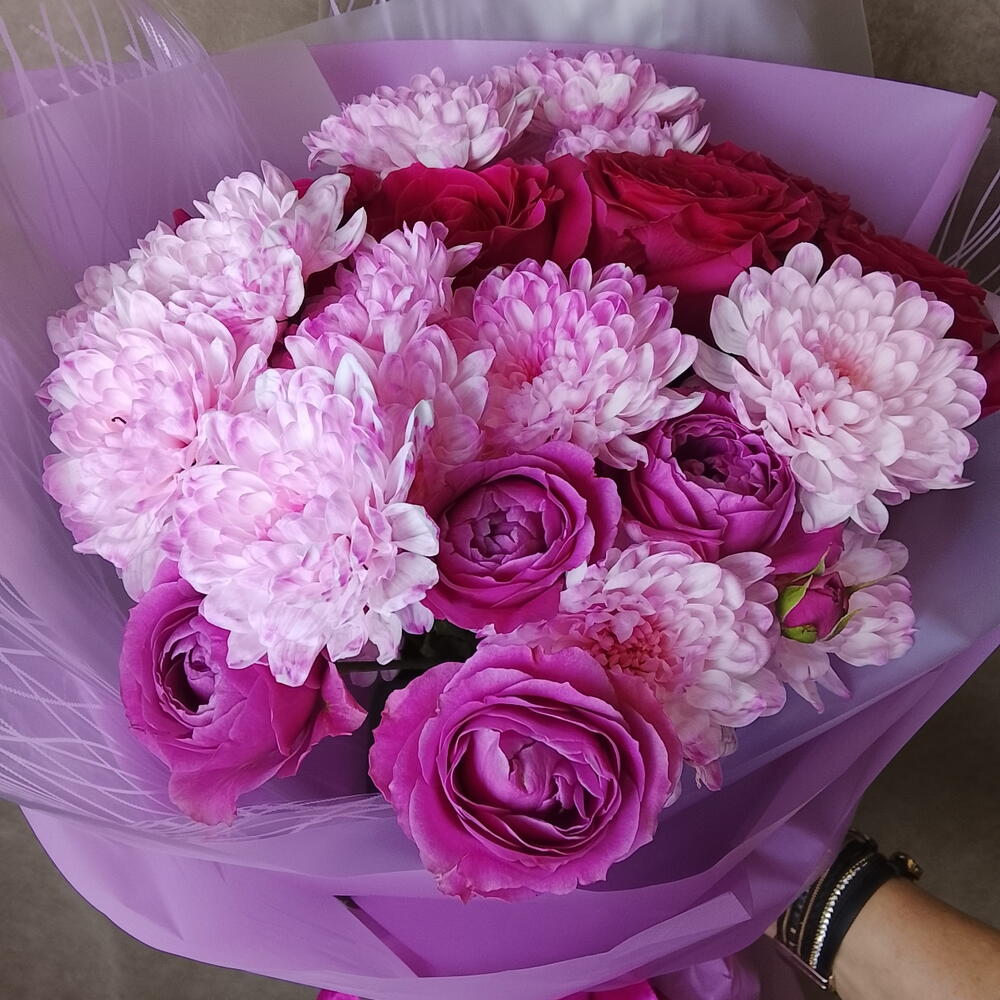 💗 Хризантемы с прекрасными  розами
