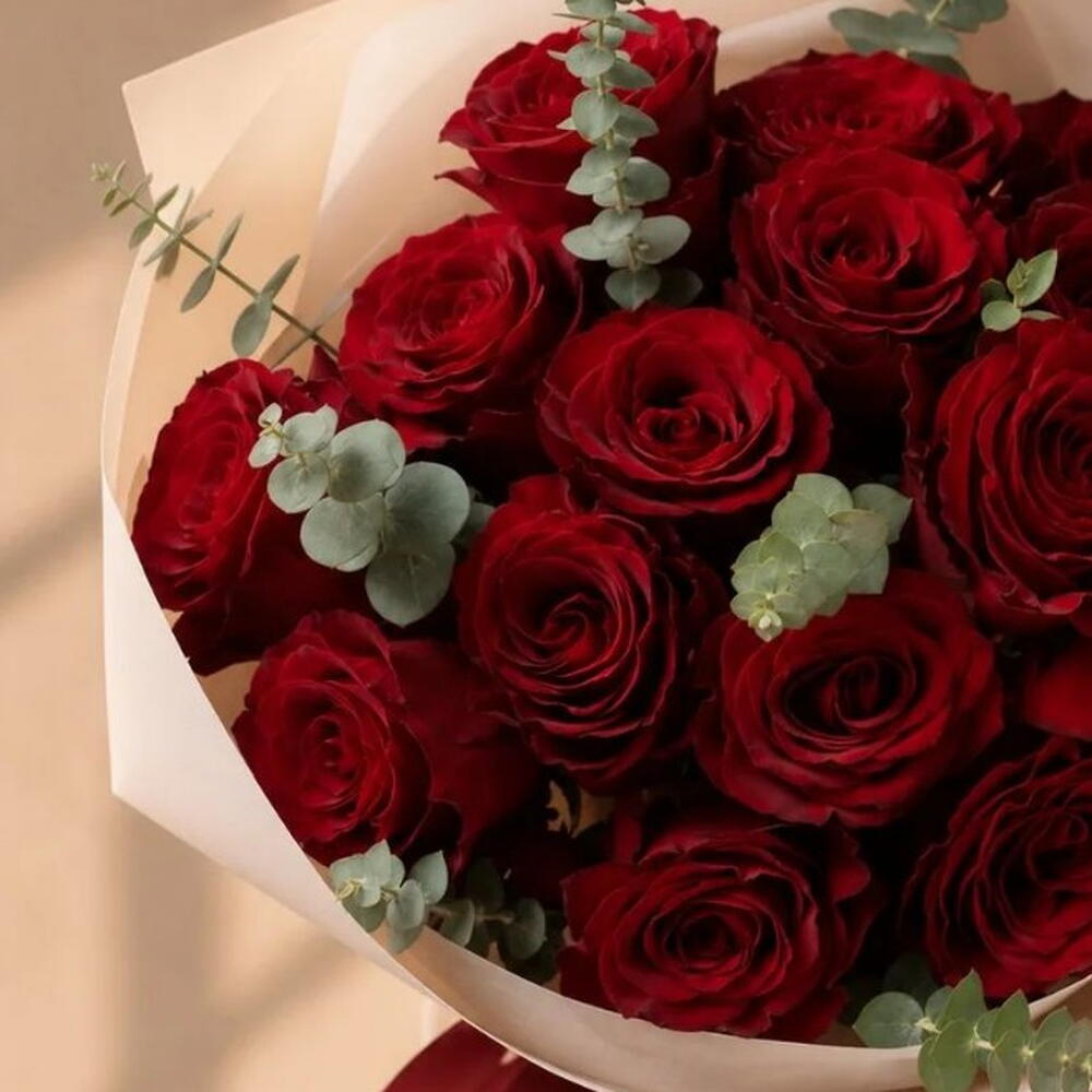 🌹 Романтический букет 15 красных роз / хит 🌹