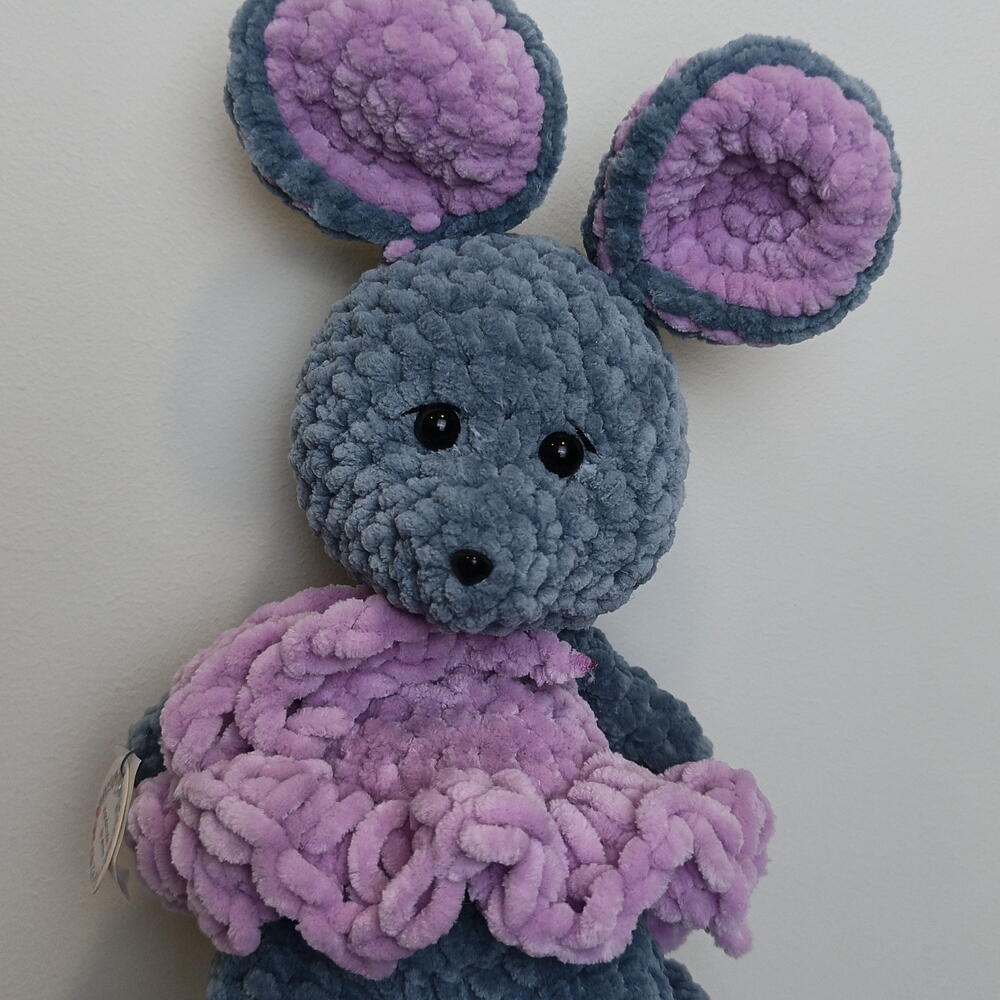 Мягкая игрушка вязаная мышка💜