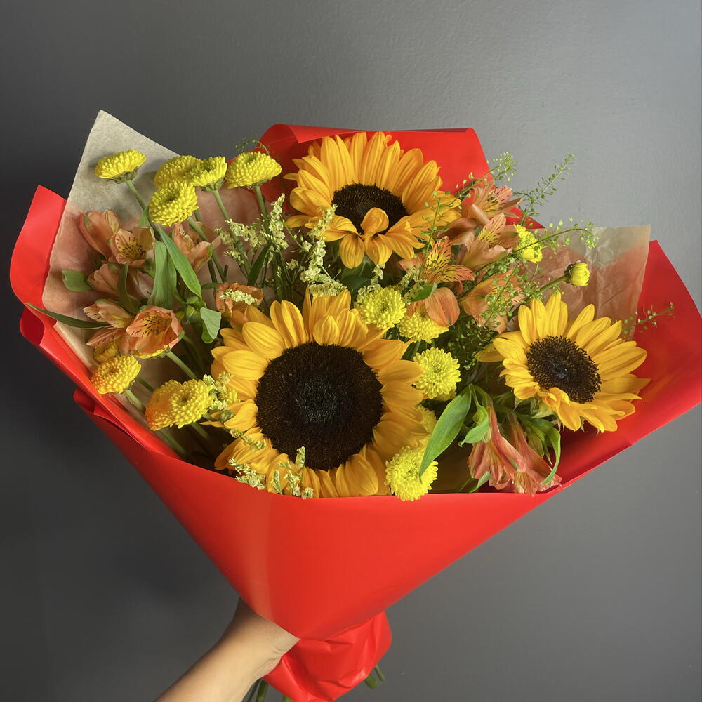 Бабье лето🌻букет с подсолнухами