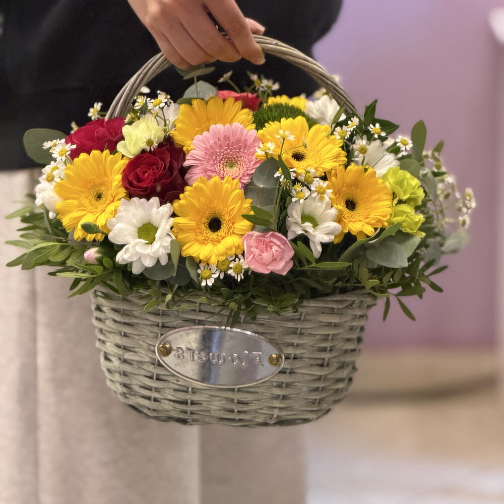 Корзинка с герберами💖💛