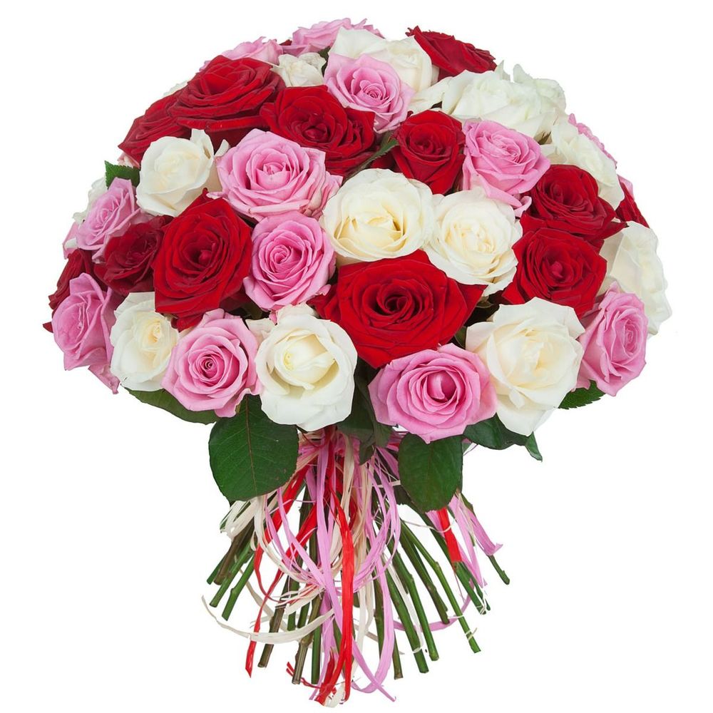 Бело розовый красный букет. Букет микс из 51 розы (50 см). Букет из 35 разноцветных роз. Букет микс из 35 роз. Розы микс 51 шт.