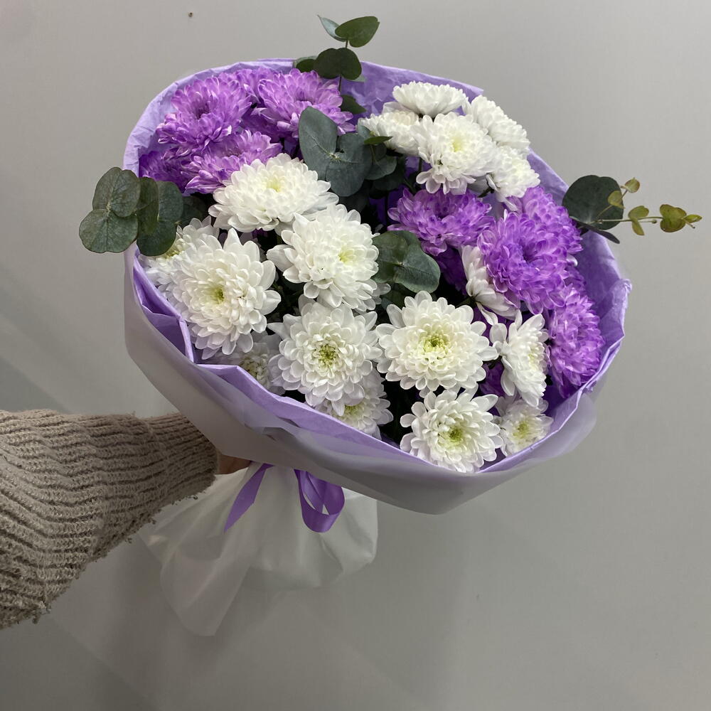 Воздушный букет из кустовой хризантемы «Алтай»💜