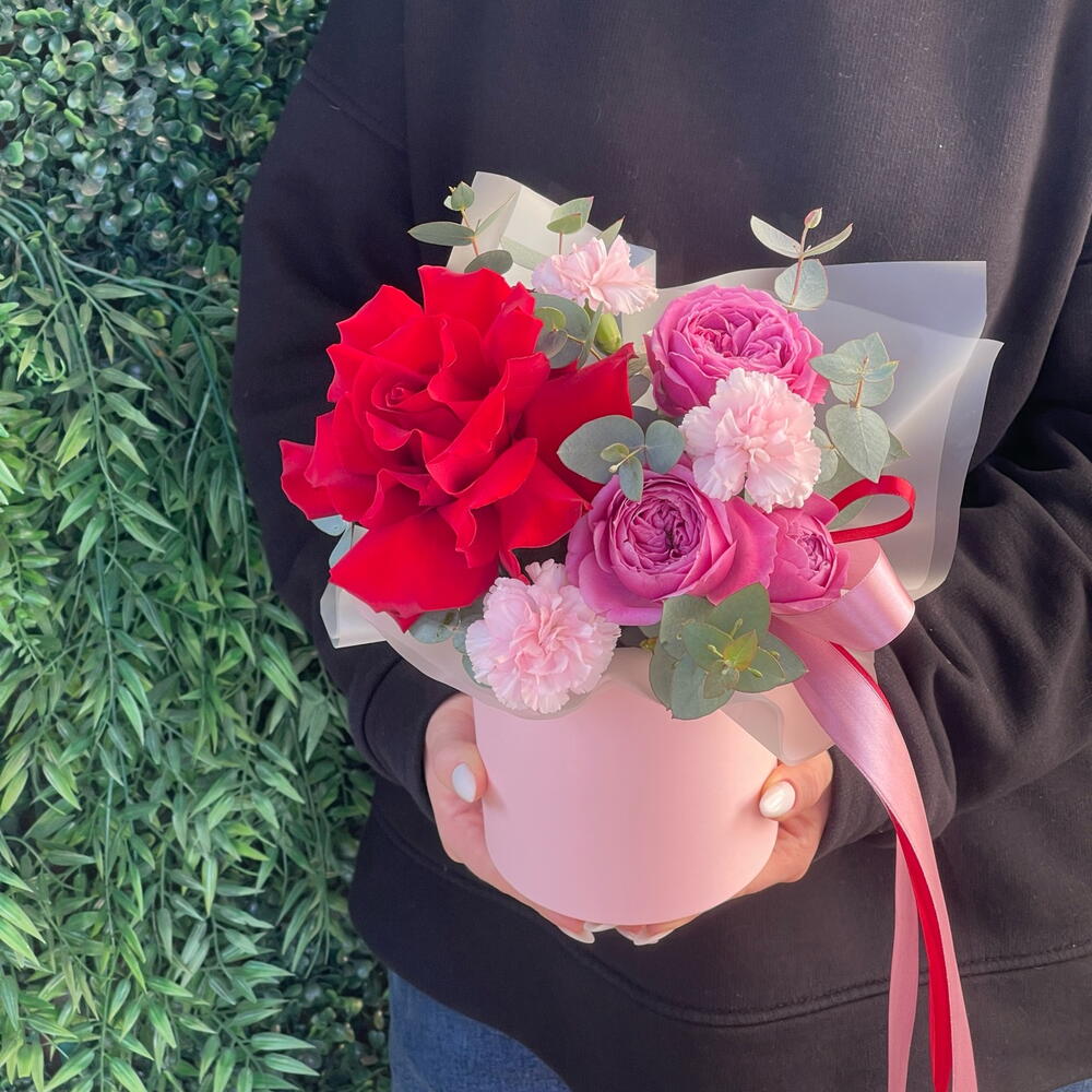 Мини композиция в коробочке с розой♥️