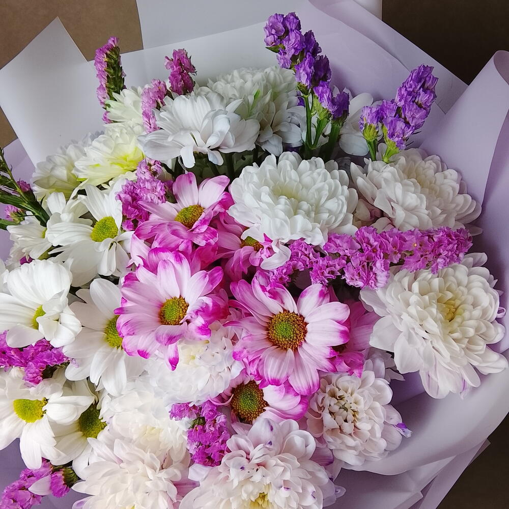 🌸 Хризантемы микс со статицей