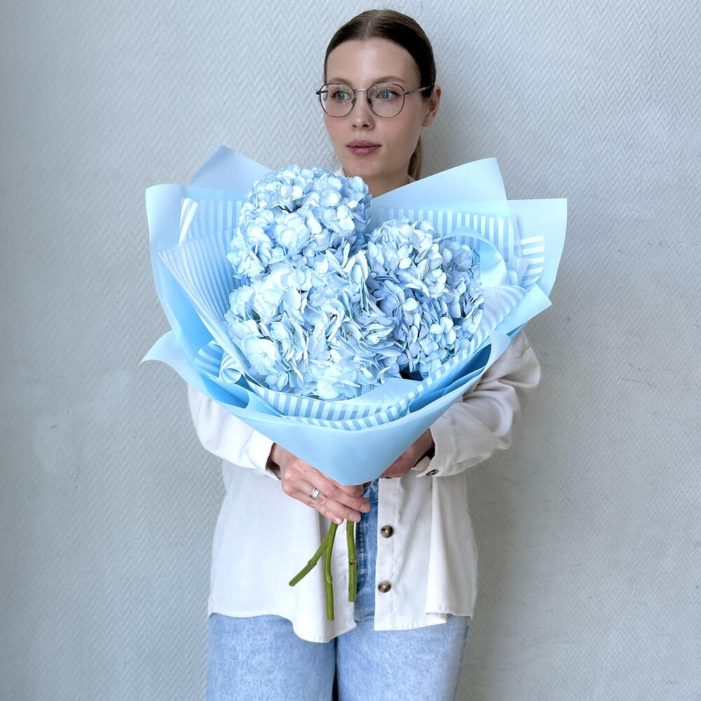 Букет голубых гортензий, 3шт, голубой 💙 , арт 11 Flower Perfect