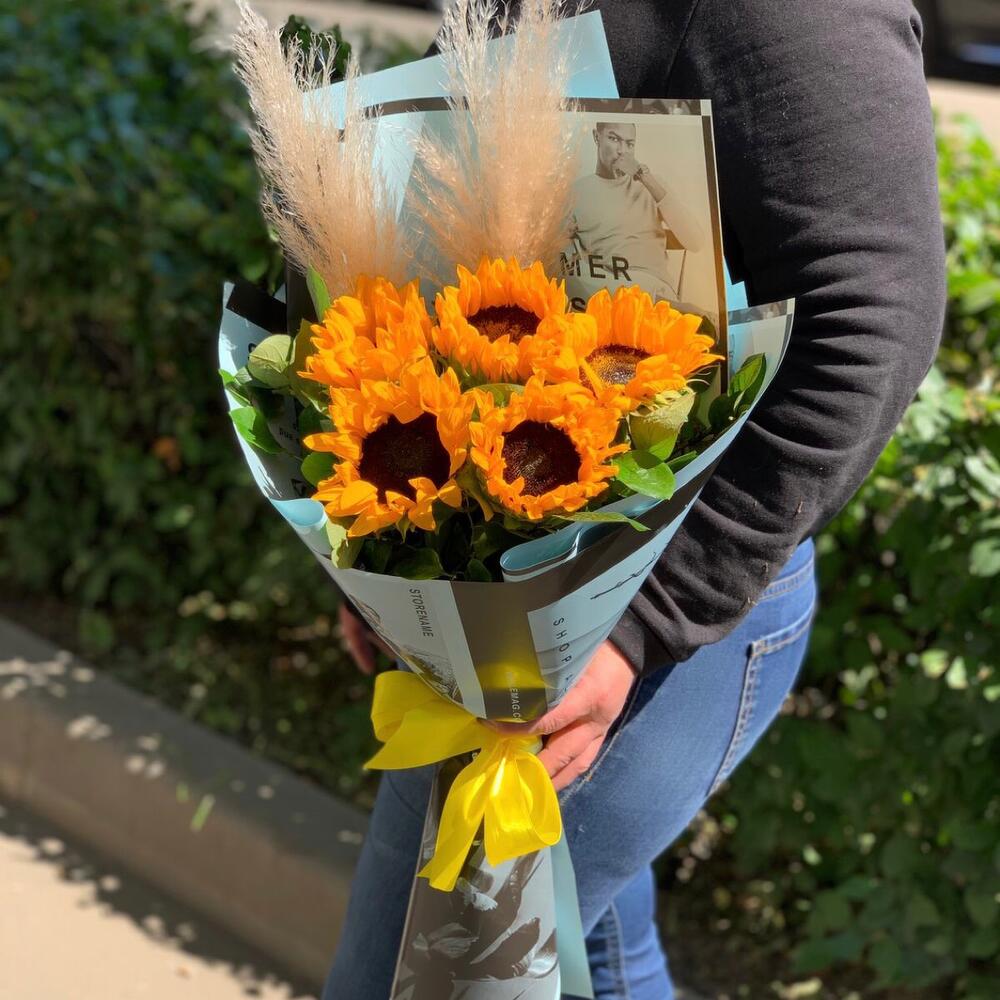 Букет с подсолнухами 🌻🌻🌻