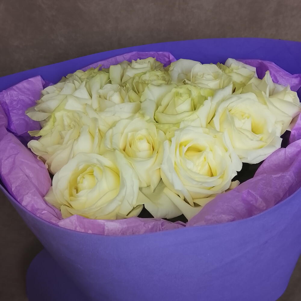 Роза белая 15 штук