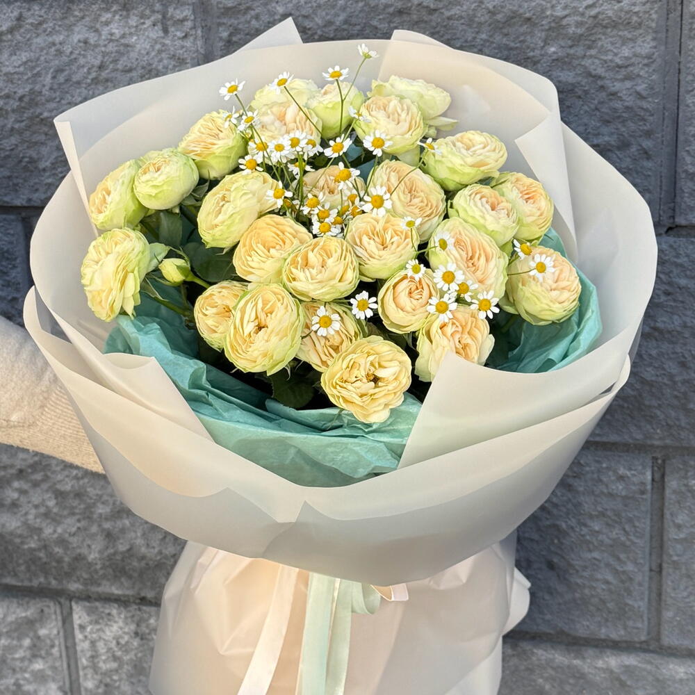 Букет с пионовидной розой 517