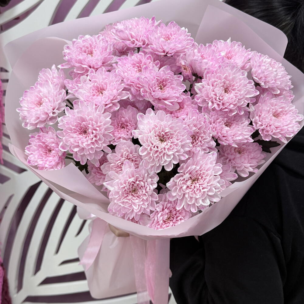 Букет« Розовая красотка»🌸 с кустовой хризантемой