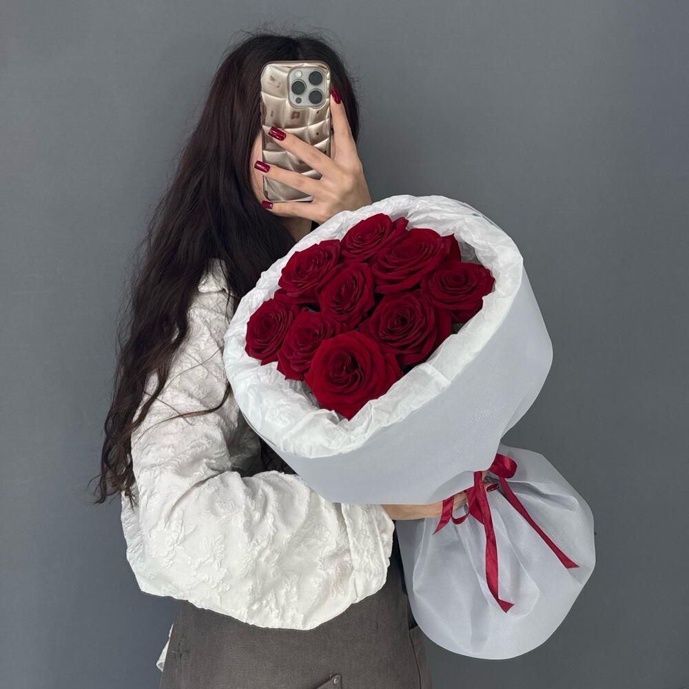 Монобукет❣️из красной розы Ред Наоми
