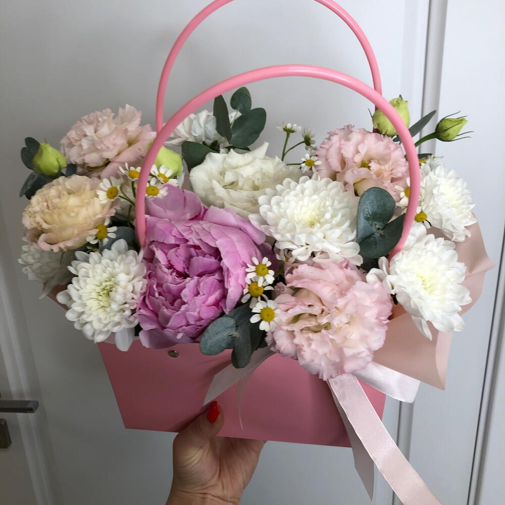🩷Прекрасная сумочка Bloom room пион, хризантема, ромашка, эустома