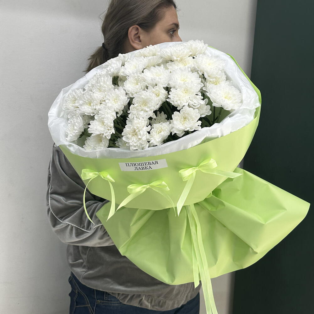 Букет зеленая радость из кустовых хризантем 💐