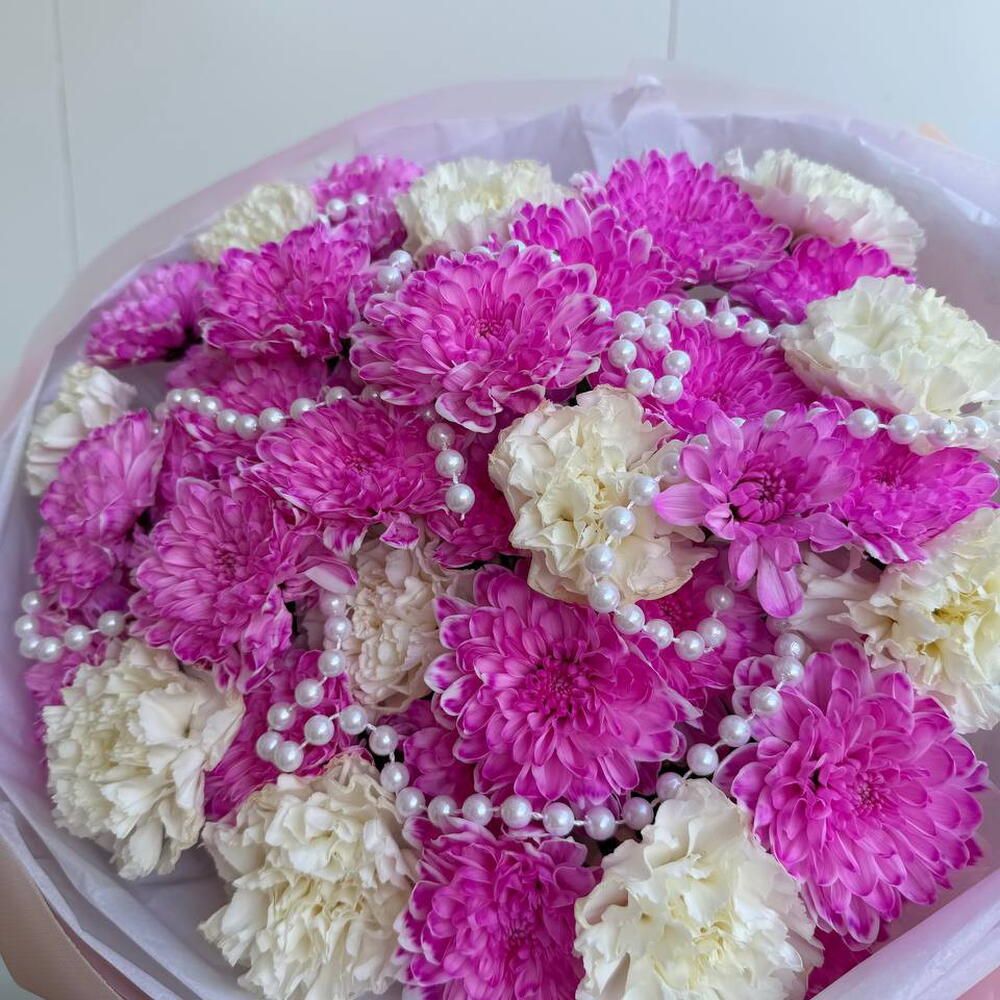 Букет цветов Хризантем и Диантусов 💐
