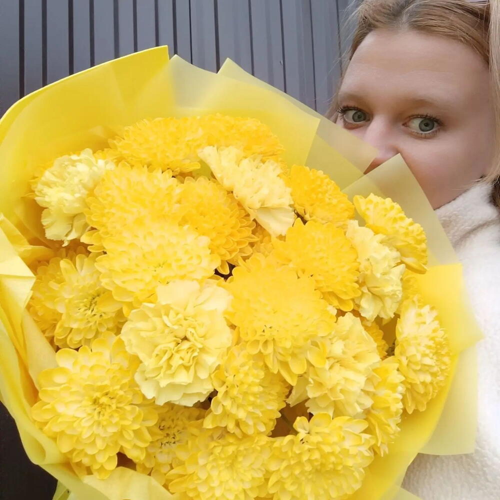 🌟🌞🌟🌞 БЛЕСТЯЩЕЕ СОЛНЦЕ 🌟🤗🌟🌞 из Хризантем и диантусов💛💛💛💛💛