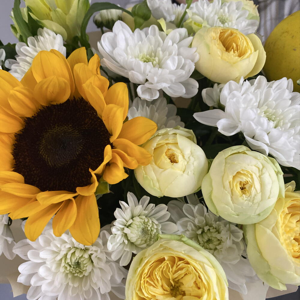 Композиция с осенней тыковкой и подсолнухом 🍂💛
