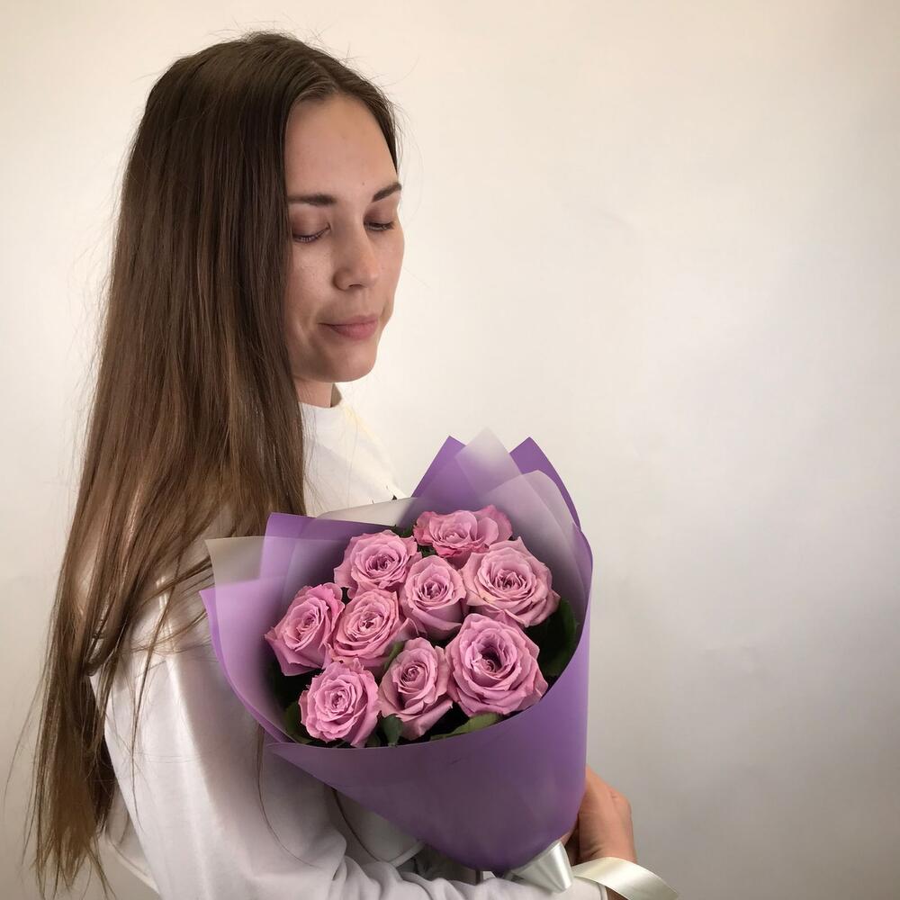 Акция❗ Букет из 9 сиреневых необыкновенных роз
