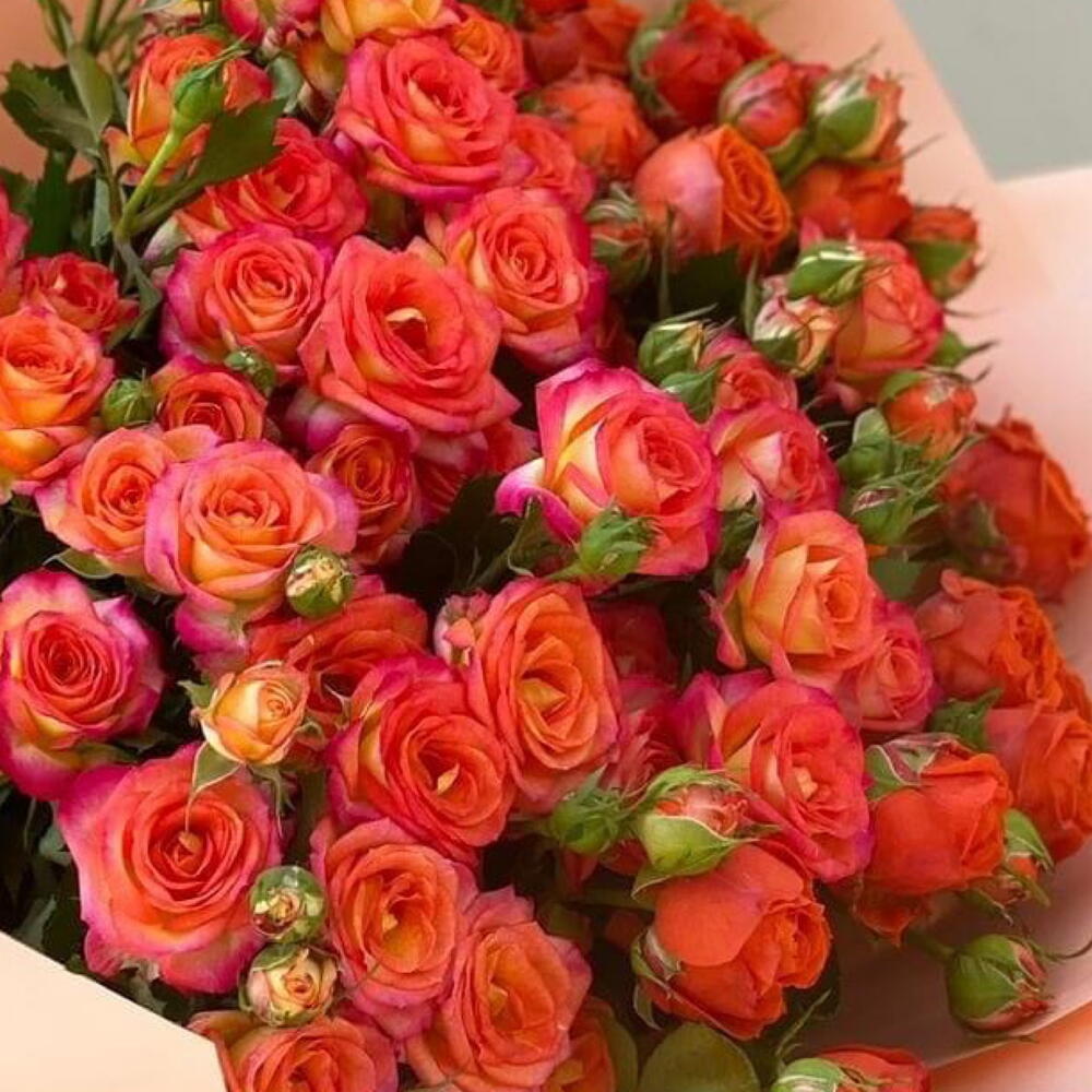 Orange Bouquet with premium spray roses