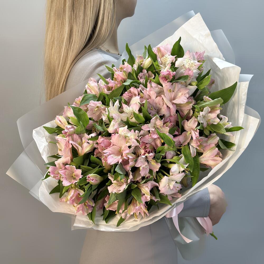 Букет розовых альстромерий (М019, 25шт)