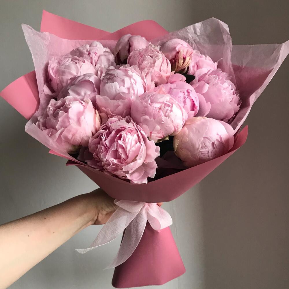 Букет из 15 пионов «Pink 15»