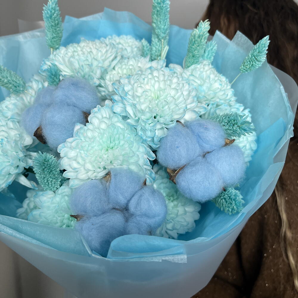 Сухоцветик «S»💙голубые хризантемы и сухоцветы ☺️
