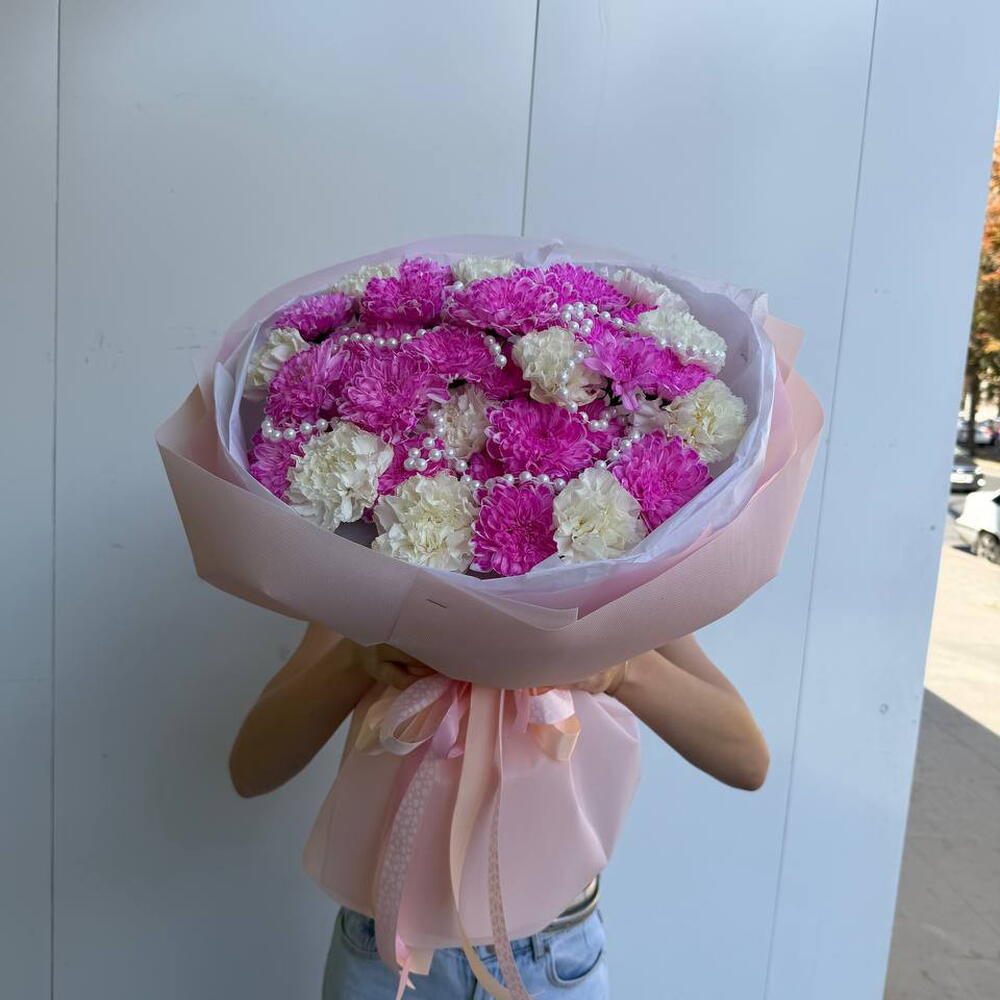 Букет цветов Хризантем и Диантусов 💐
