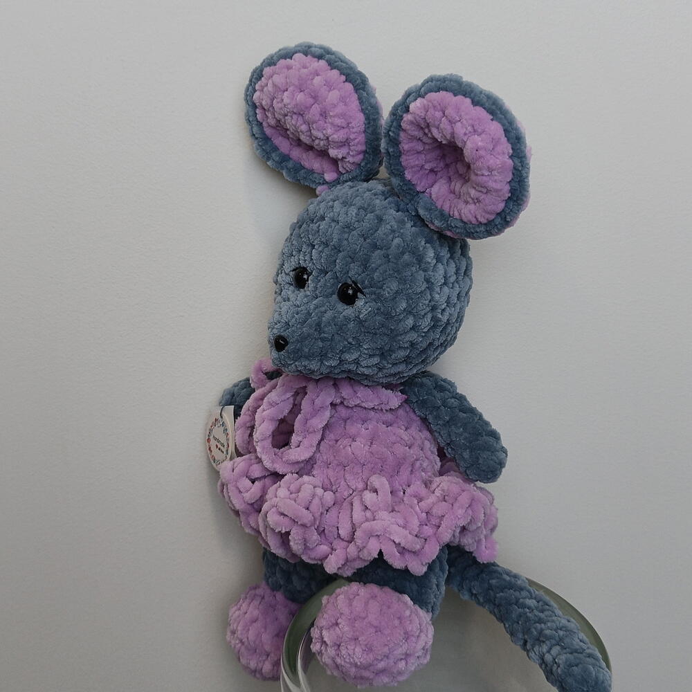 Мягкая игрушка вязаная мышка💜