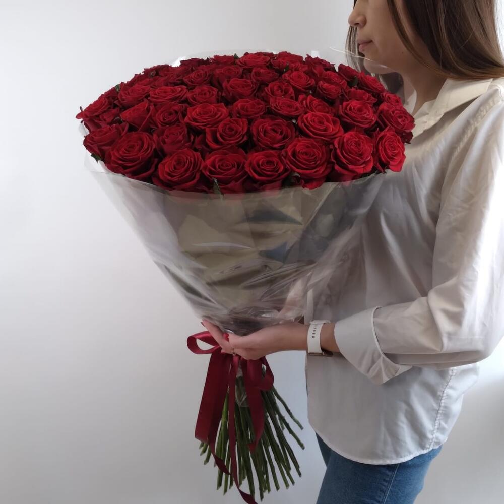 Монобукет из 51 красной розы