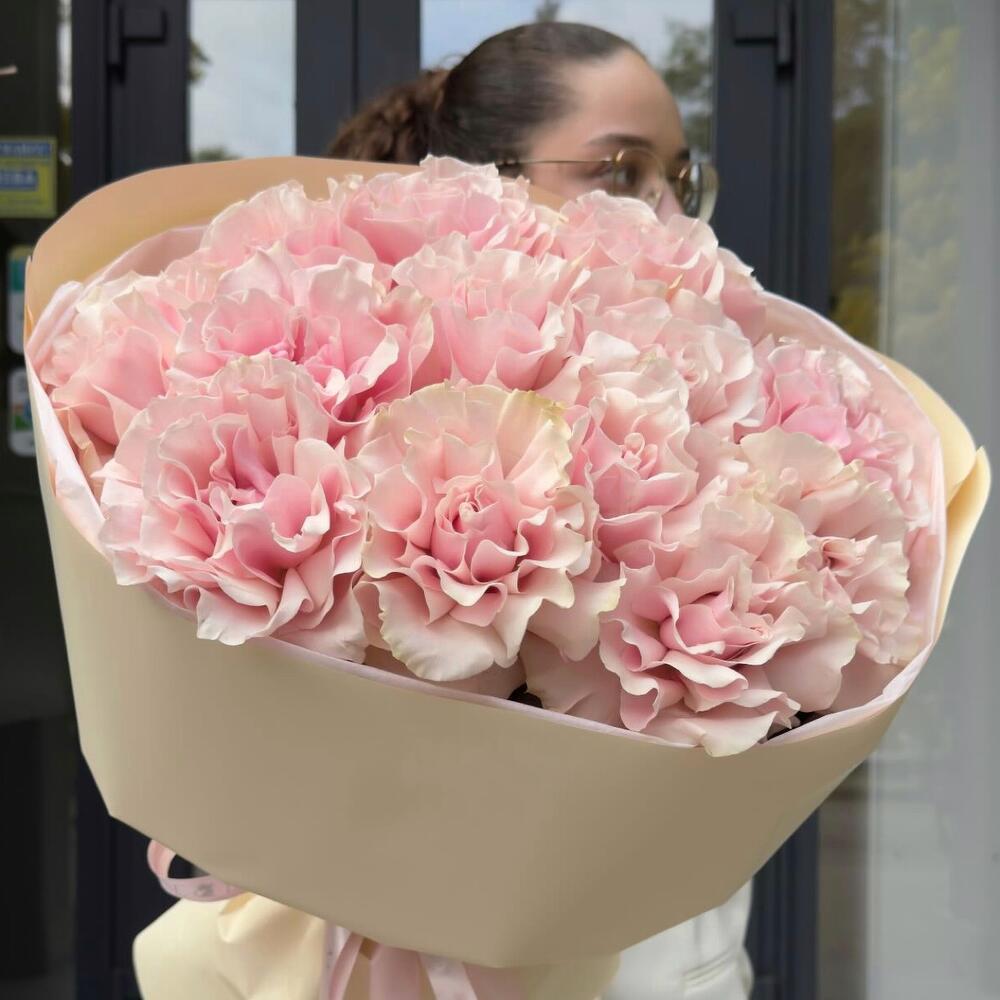 15 французских роз Pink Mondial