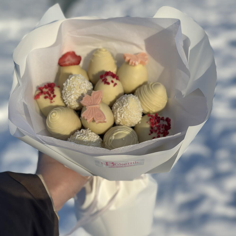 Букет из клубники в шоколаде «Бабочки»