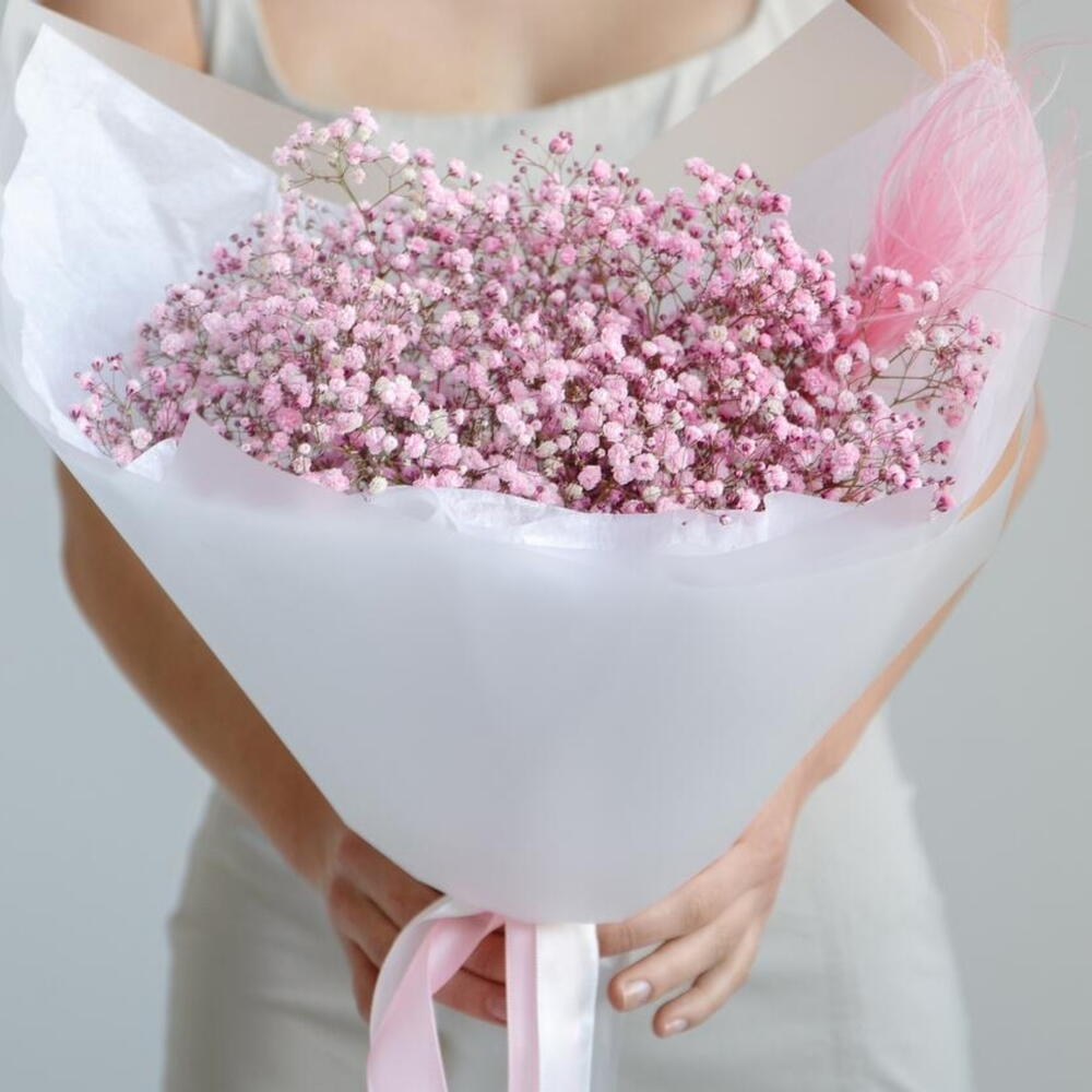 Букет-комплимент из розовой гипсофилы 💕