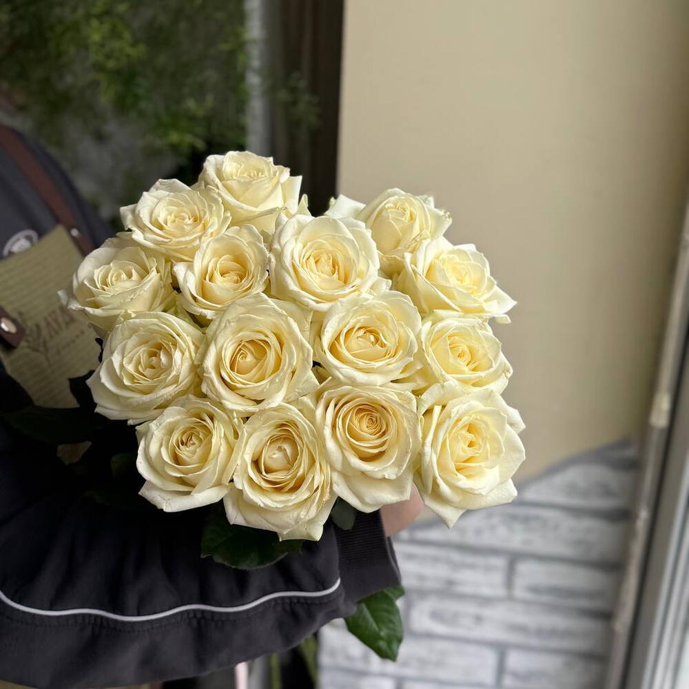 Роза 60 см белая(15 штук)