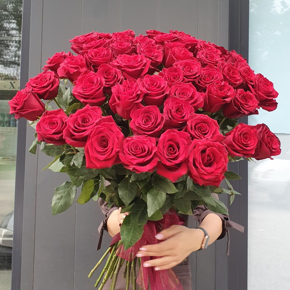 51 роза 80см WOW💥 Red Flowers
