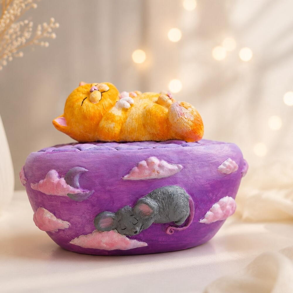 Шкатулка с котиком сплюшкой