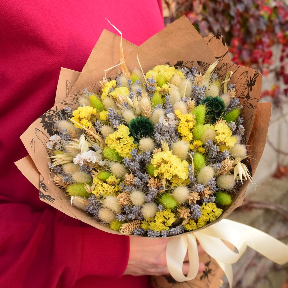 Букет сухоцветов Цветочное тепло 🌼
