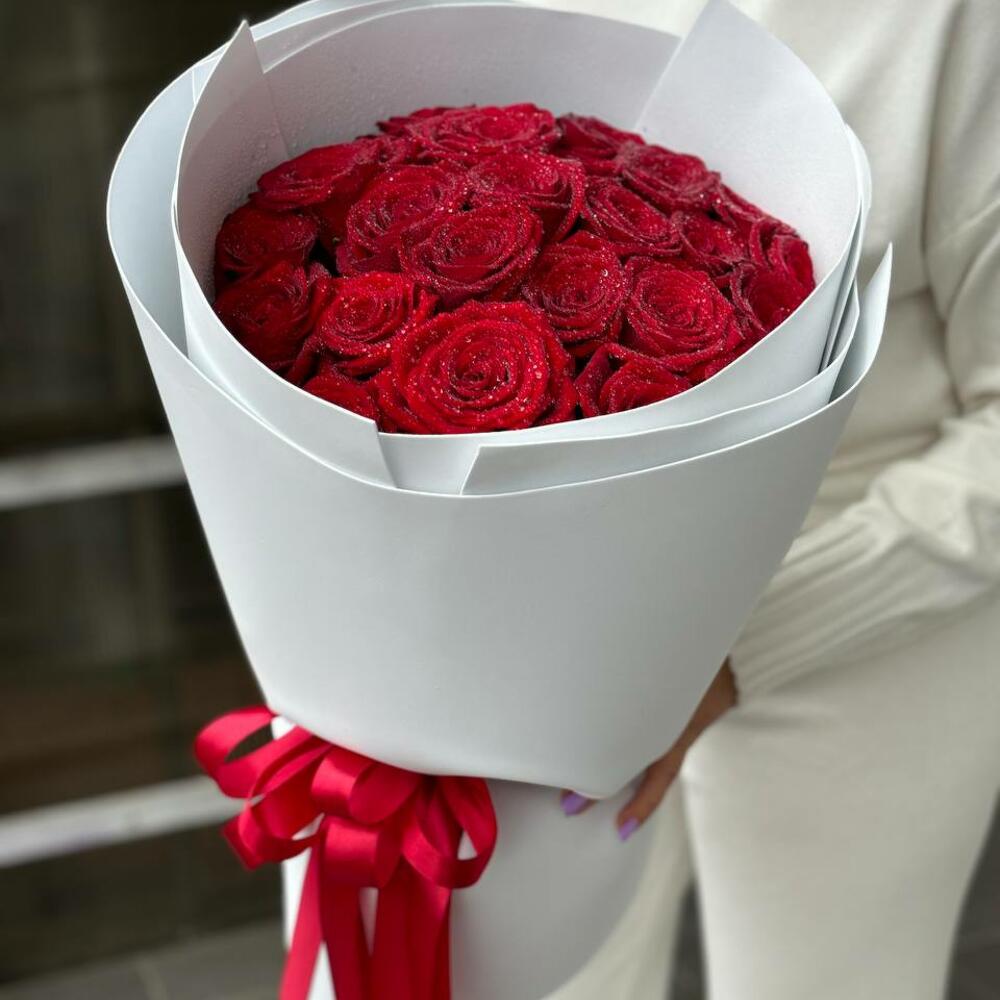 🌹Букет из 25 Красных Роз в Элегантной Упаковке🌹