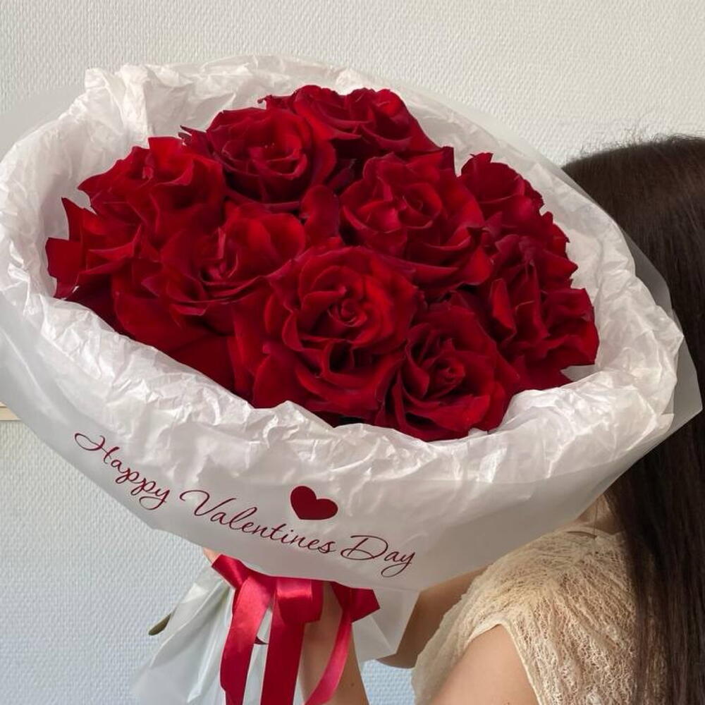 Моно букет из розы Экспловер с надписью Я тебя люблю💕