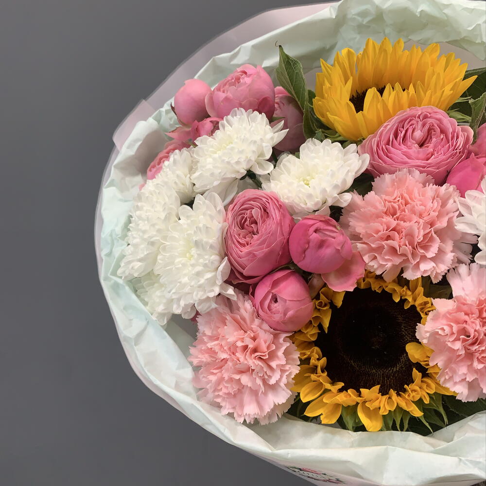 Букет с подсолнухом 🌻