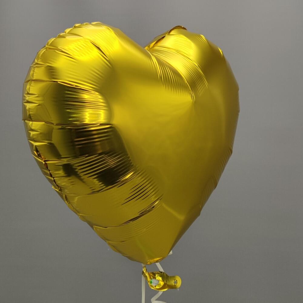 Шар 18" сердце золотой
