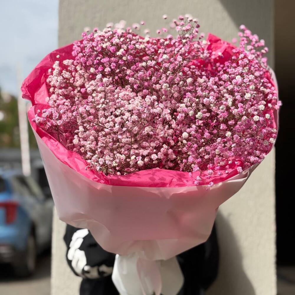 Розовая гипсофила букет 🌸