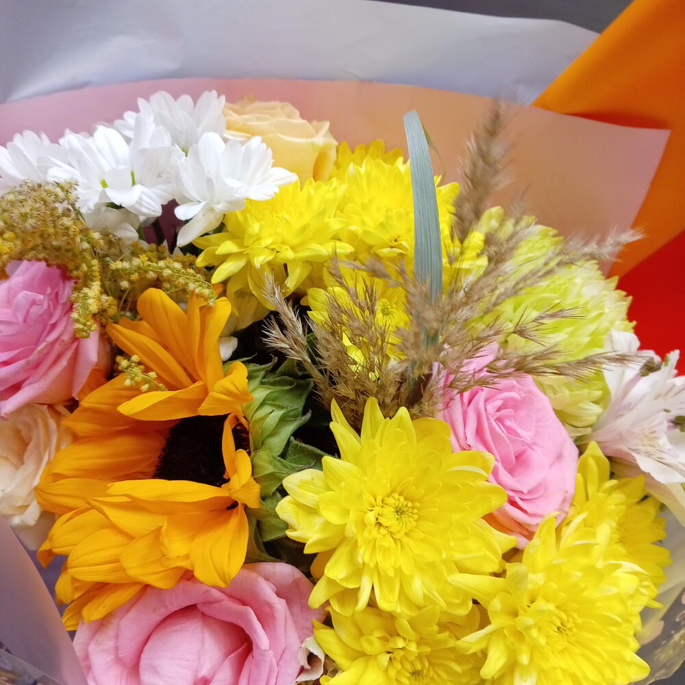 Букет с подсолнухом 🌻