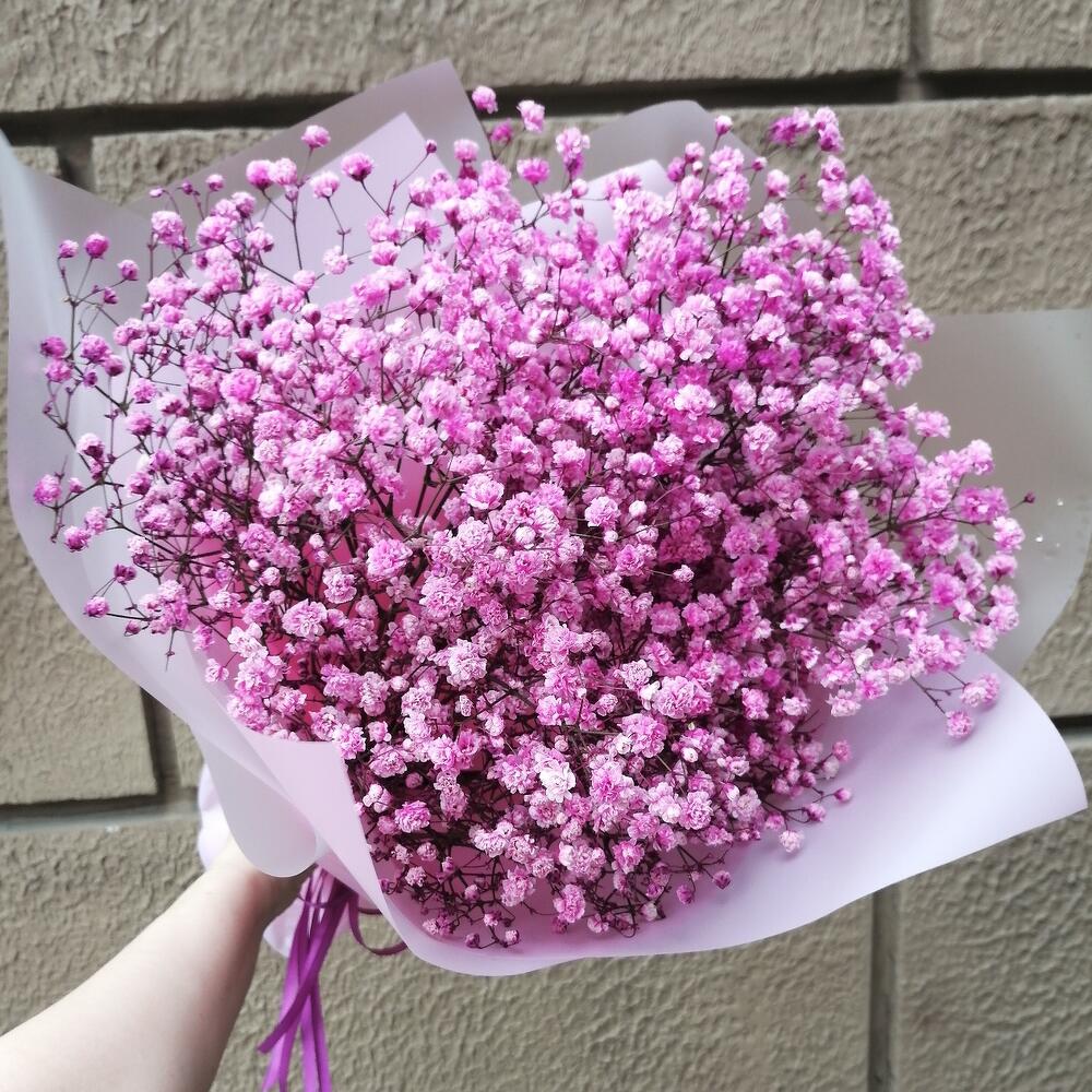 Гипсофила в розовых тонах, Цветы и подарки в Москве, купить по цене ...