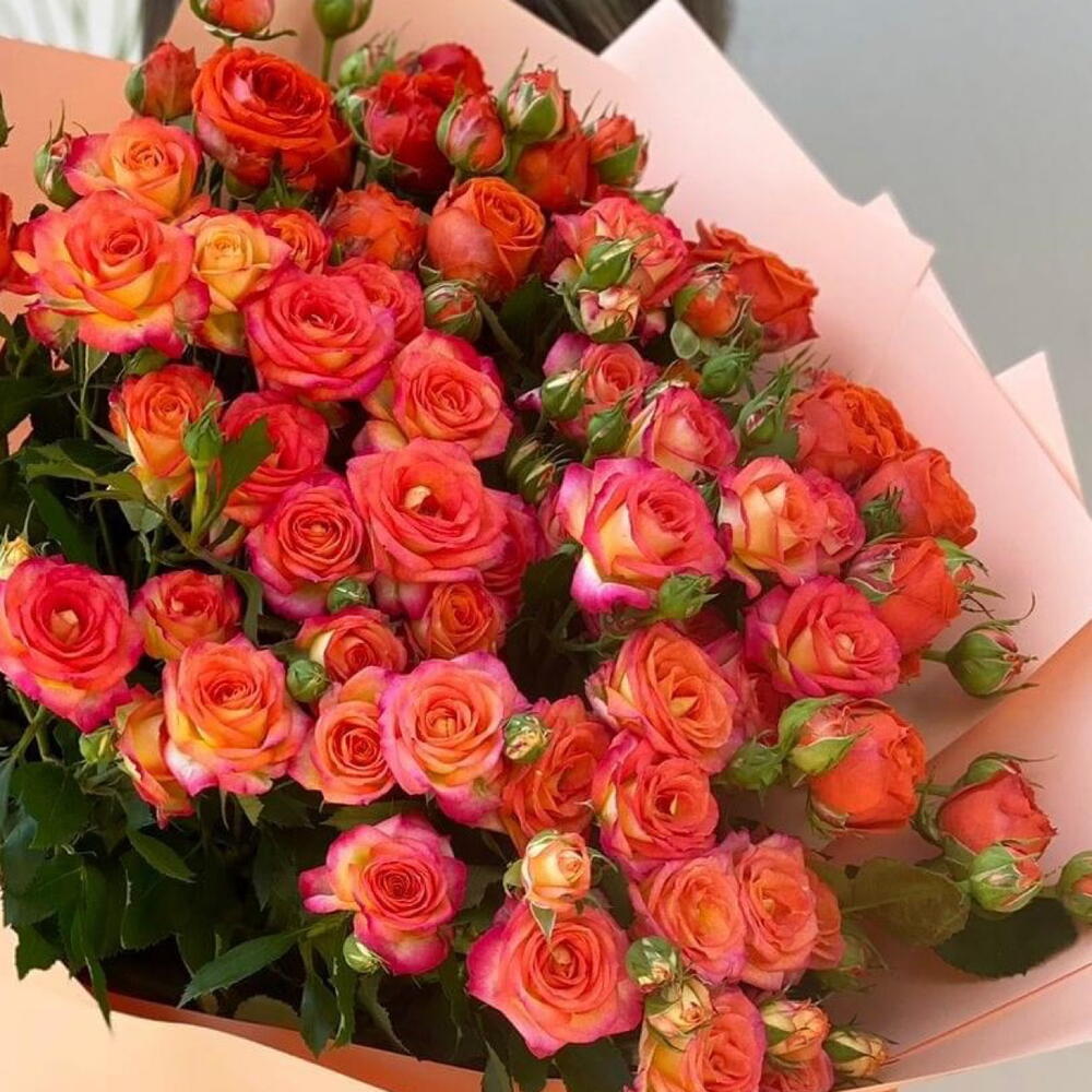 Orange Bouquet with premium spray roses