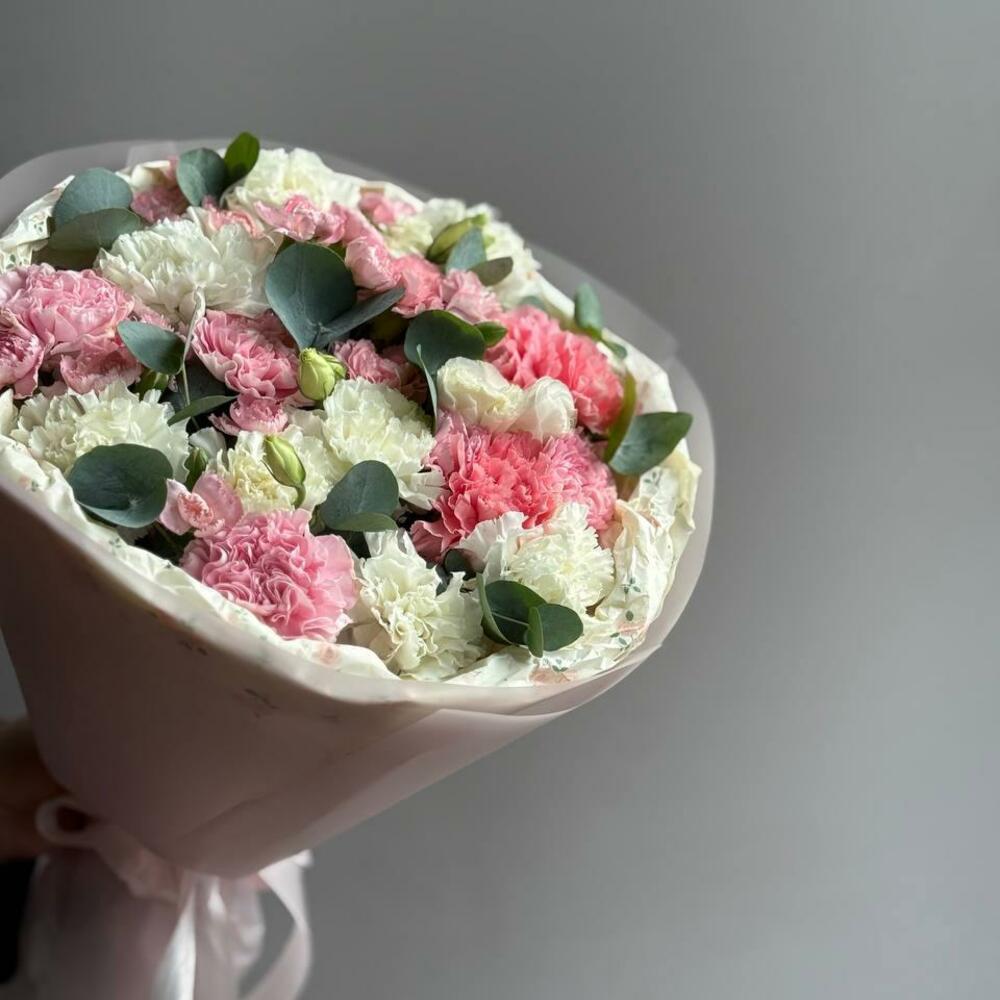 Микс с диантусами и лизиантусом