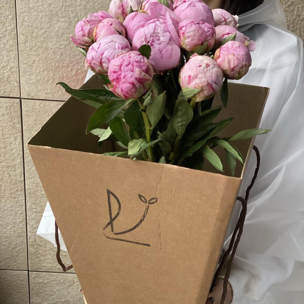15 розовых пионов