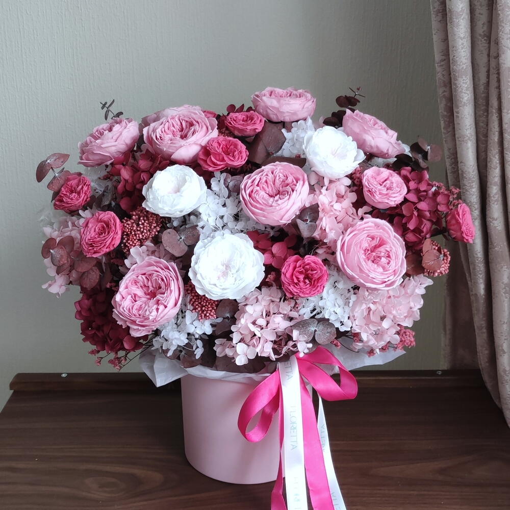 Стабилизированные цветы "Silva pink"